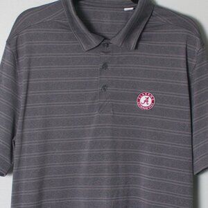 Cutter & Buck Alabama Crimson Tide SEC Golf Polo Men's XL Gray Striped Shirt